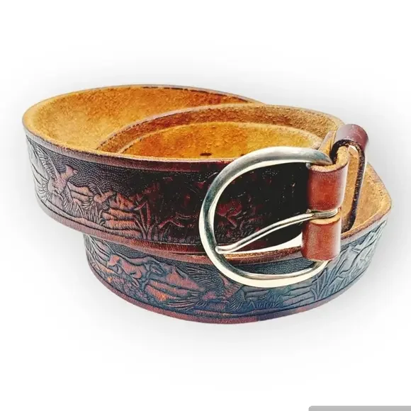 Hand finished Saddle Leather Belt XL 42 - Picture 1 of 4